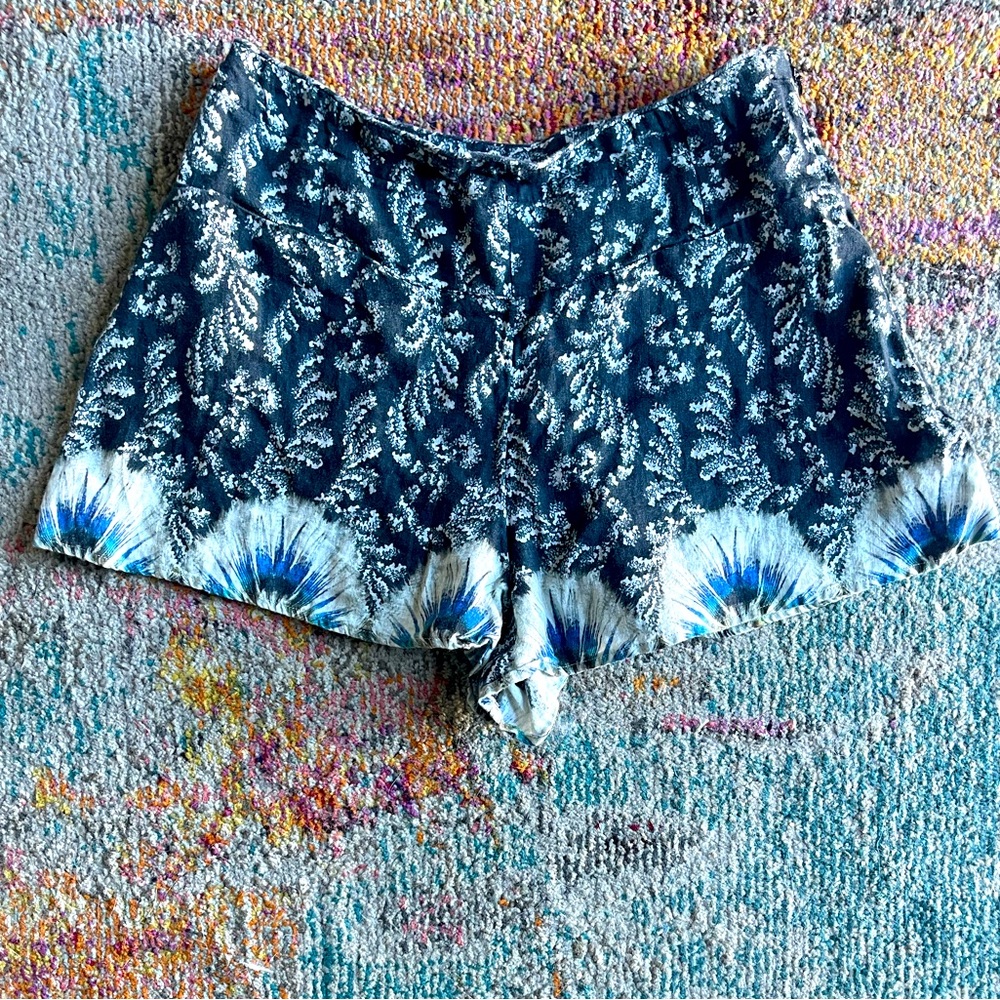 H&M Conscious Collection Peacock Blue Graphic Shorts, 8